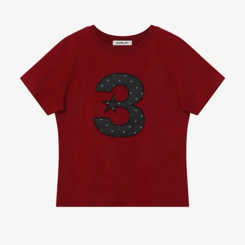 [BUNJANG] Bauff 3 Logo Dot T-Shirt Red / 바우프 3 로고 도트 티셔츠 레드