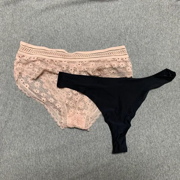 [BUNJANG] Underwear Set 2 Types Pink/Black / 팬티 2종 핑크/블랙 (중고)
