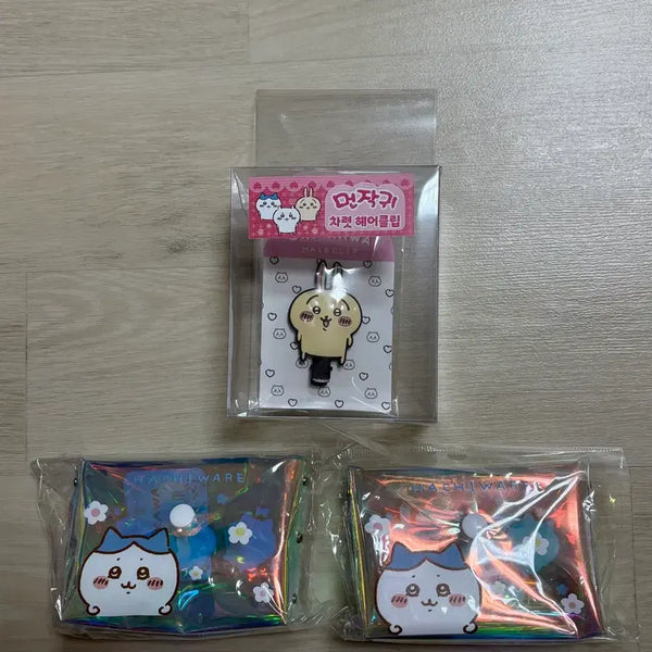 [BUNJANG] Hachiware Usagi Chiikawa Hairpin & Mini Pouch Set / 먼작귀 하치와레 우사기 치이카와 헤어핀, 미니 파우치 새상품