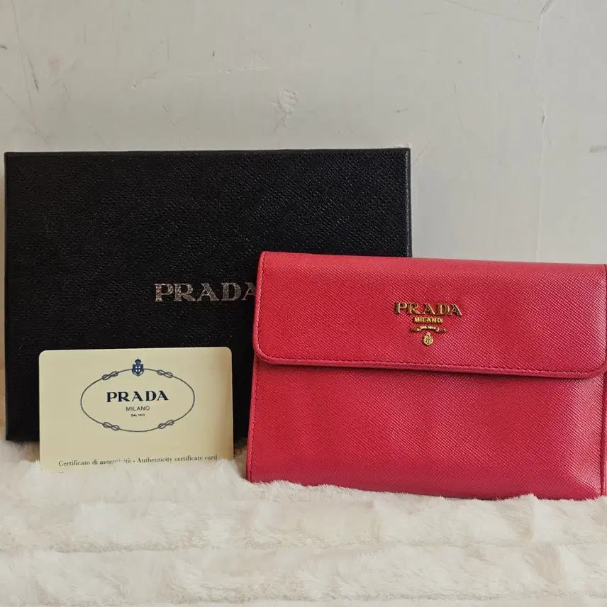 [BUNJANG] Prada Saffiano Leather Women's Wallet Pink / 정품 프라다 사피아노 여성 지갑 핑크