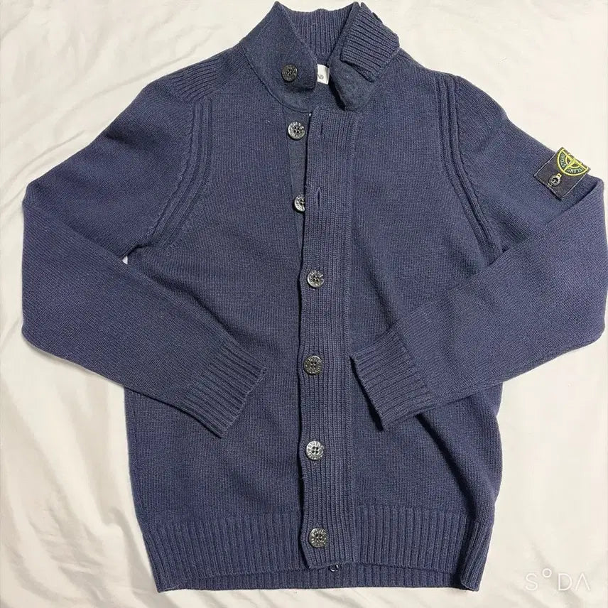 [BUNJANG] Stone Island Lambswool Cardigan Navy / 스톤아일랜드 램스울 가디건 네이비