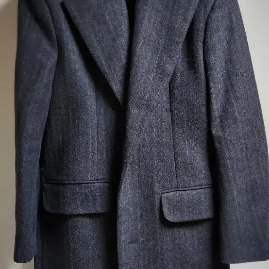 [BUNJANG] Zara Pinstripe Single Coat / 자라 핀스트라이프 그레이 싱글 코트