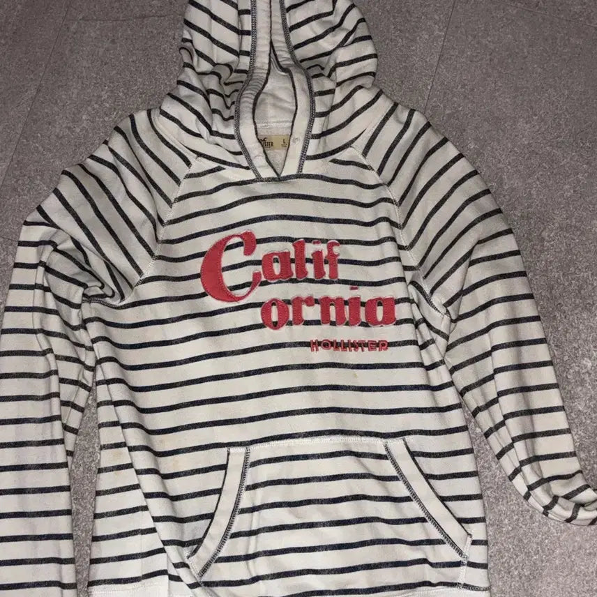 [BUNJANG] Hollister Striped Hoodie / 홀리스터 단가라 후드티