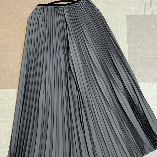 [BUNJANG] Gray Pleated Skirt Pants / 그레이 플리츠 치마바지ㅣ와이드팬츠ㅣ롱치마