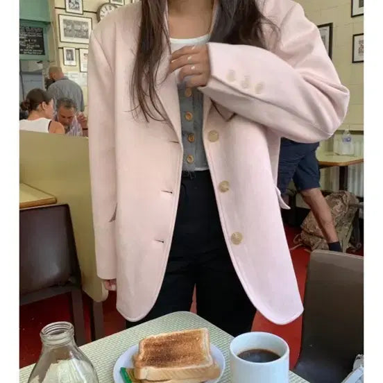 [BUNJANG] REIZ The Wish Suede Jacket Pink / 리즈 더위시 스웨이드 자켓 핑크