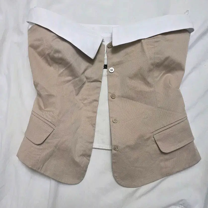 [BUNJANG] ZARA Beige Bustier Top XS / 자라 베이지 뷔스티에 탑