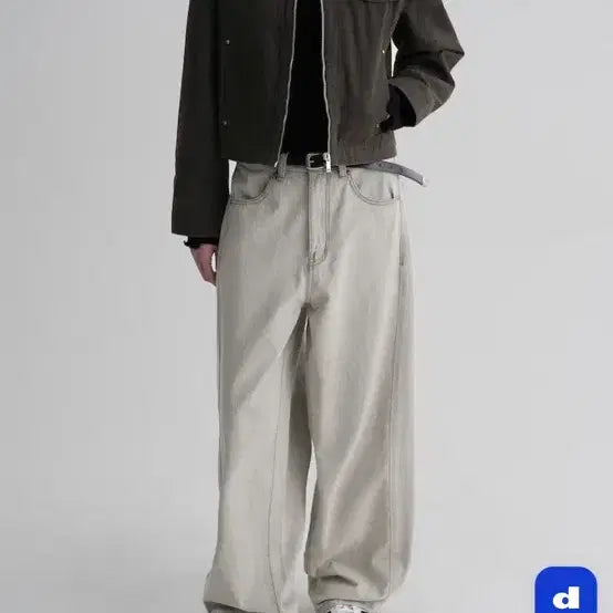 [BUNJANG] 8Seconds Pigment Zip-Up Trucker Jacket Khaki / 에잇세컨즈 피그먼트 집업 트러커 카키 (무배, 택 있음)