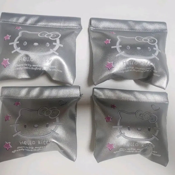 [BUNJANG] Hello Kitty Magnetic Pouch Set (4 Pieces, Silver) / 헬로키티 자석 파우치 4개 세트 실버