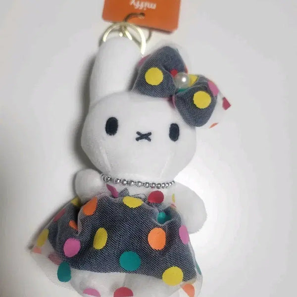 [BUNJANG] Miffy Doll Keychain Water Drop Pattern / 미피 인형 키링 물방울 무늬 키링
