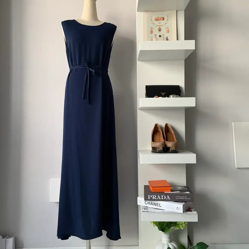 [BUNJANG] ORR Sleeveless Belted Long Dress / [M] 오르(ORR) 민소매 벨트 롱 원피스
