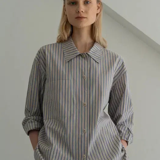 [BUNJANG] Noting Written Majida Stripe Shirt / 낫띵리튼 마지다 스트라이프 셔츠