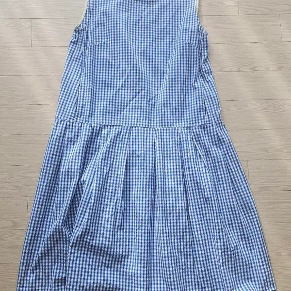 [BUNJANG] Sleeveless Checkered Long Dress / 체크무늬 민소매 롱원피스