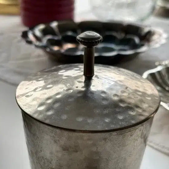 [BUNJANG] Vintage Hammered Metal Canister Jar / 빈티지 해머드 메탈 캐니스터
