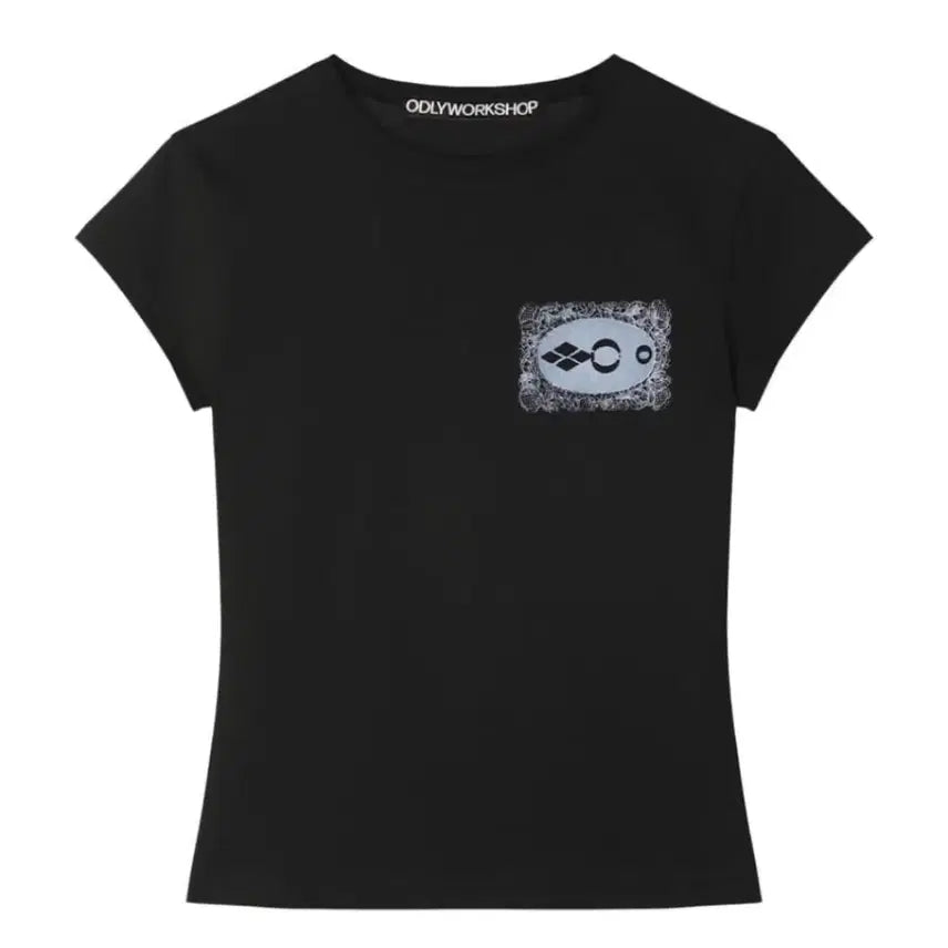 [BUNJANG] Odly Workshop Doily Baby Tee Onyx / 오들리워크샵 Doily Baby Tee, Onyx