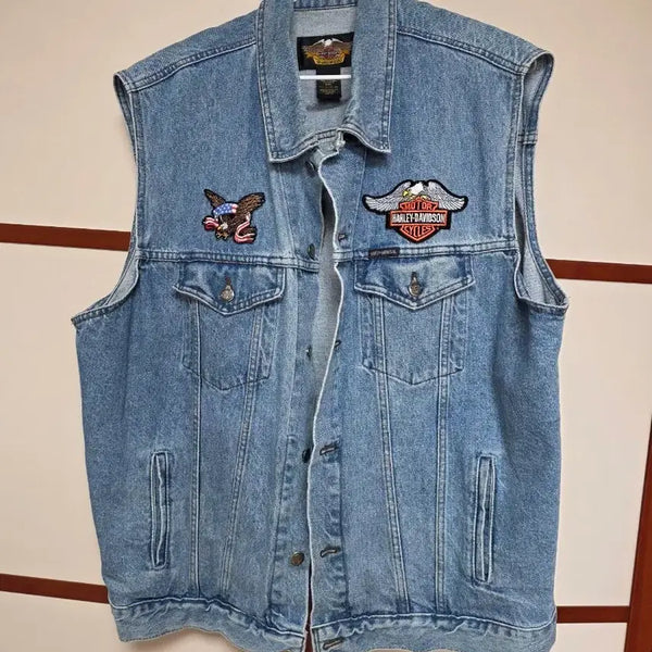 [BUNJANG] Harley-Davidson Denim Vest / 할리데이비슨 데님 베스트