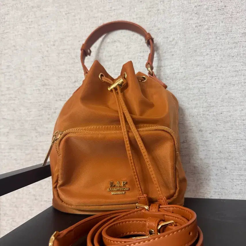 [BUNJANG] LAP Quilted Drawstring Bucket Bag Brown / LAP 여성 퀼팅 복조리백 브라운