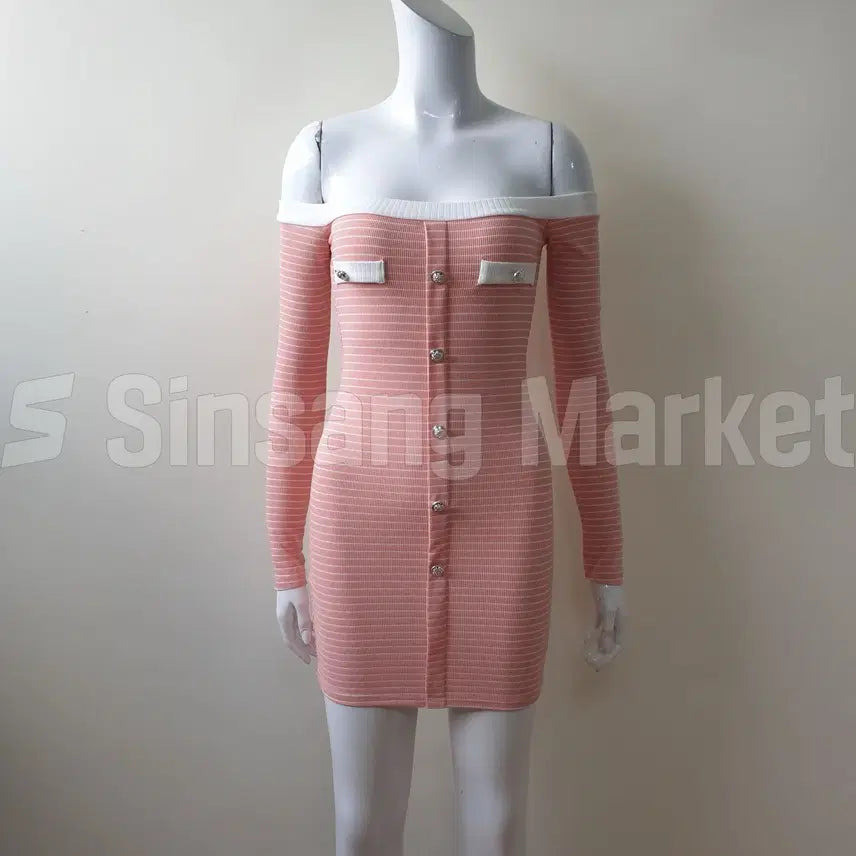 [BUNJANG] Off-Shoulder Mini Dress / [빠른발송] 단가라숄더원피스 오프숄더 미니
