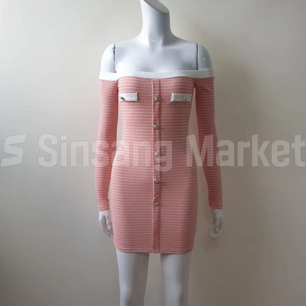[BUNJANG] Off-Shoulder Mini Dress / [빠른발송] 단가라숄더원피스 오프숄더 미니