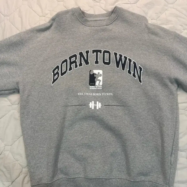 [BUNJANG] BORNTOWIN Sweatshirt Grey / BORNTOWIN 맨투맨 그레이