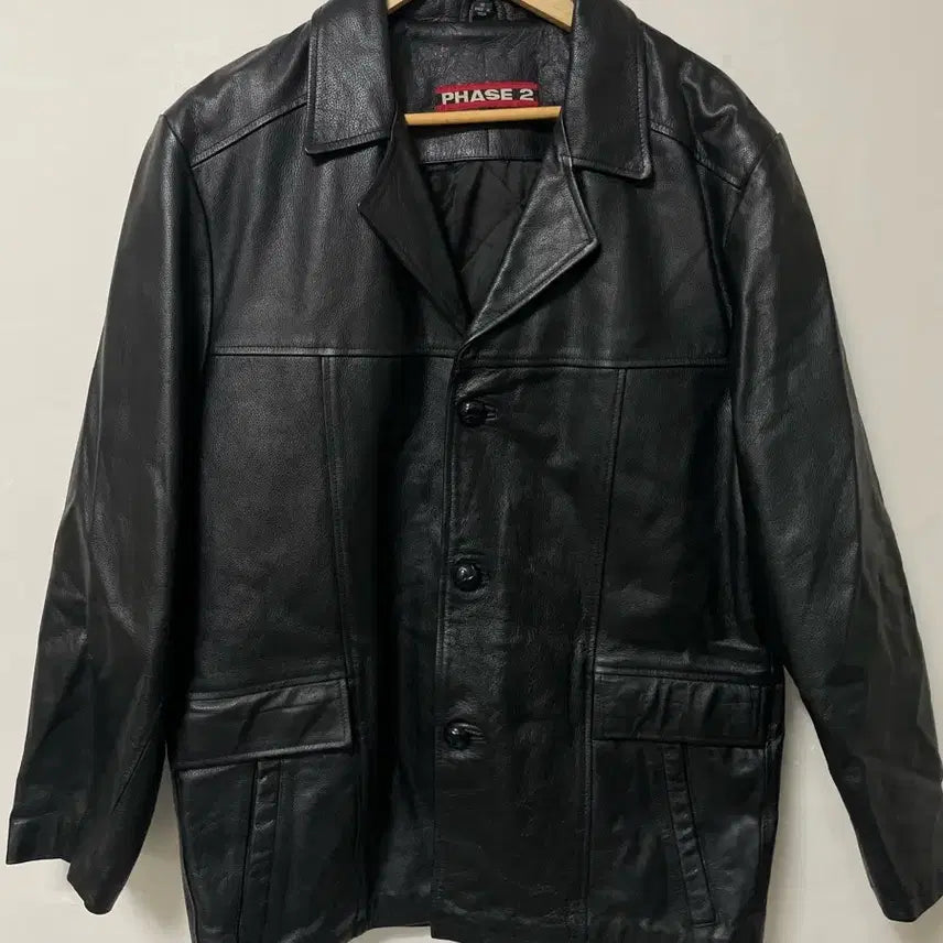 [BUNJANG] Phase2 Old School Leather Jacket / 100-105 PHASE2 올드스쿨 레더 리얼가죽 자켓 정품