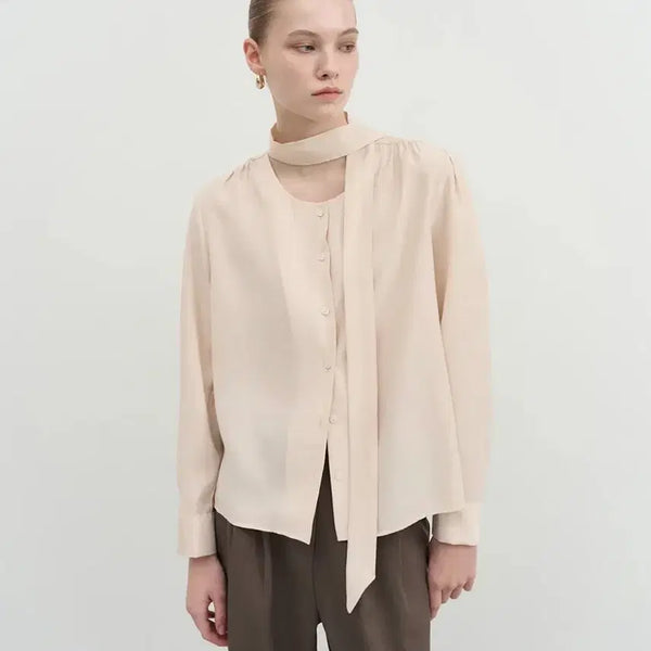 [BUNJANG] Our Monde Scarf Tie Blouse / 아워몬드 스카프 타이 블라우스