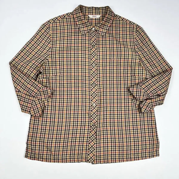 [BUNJANG] DAKS Women's Classic Check Pattern 7-Sleeve Shirt (Size M) / (여성M) DAKS 닥스 여성 클래식 체크패턴 7부 셔츠