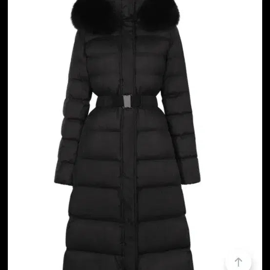 [BUNJANG] Benito Real Premium Fox Fur Belted Long Padding Black / (새옷) 베니토 리얼 프리미엄 폭스퍼 벨티드 롱패딩 블랙