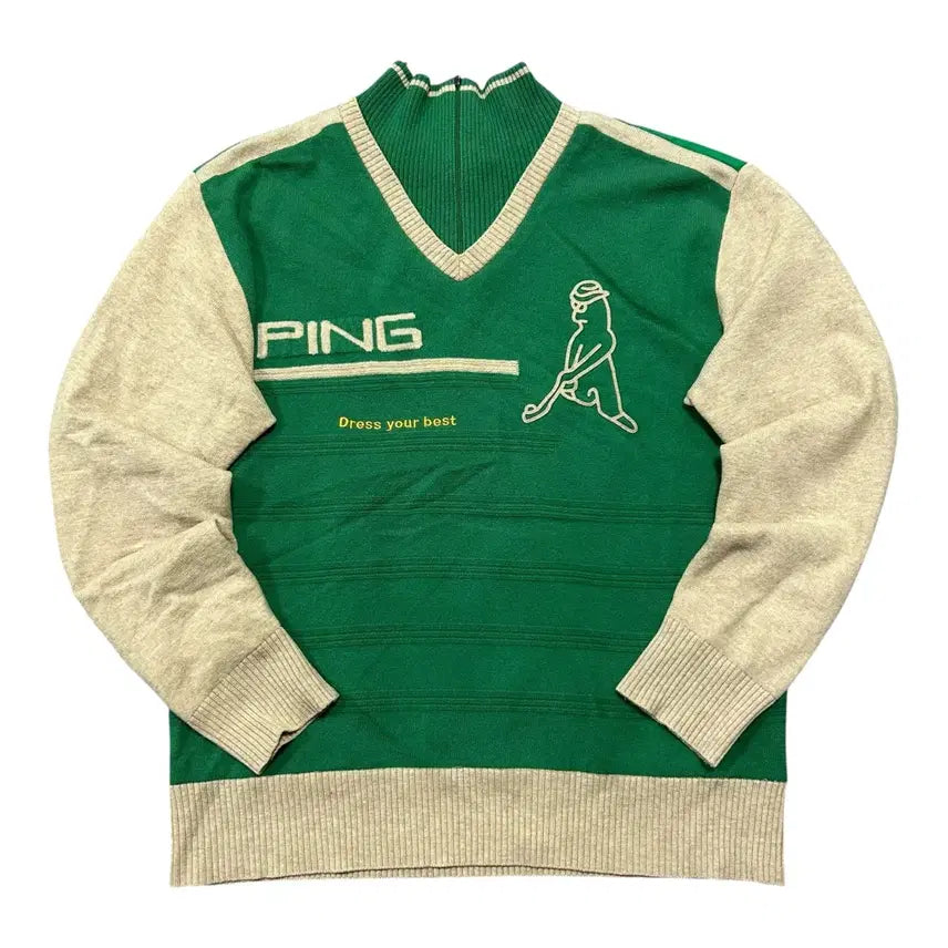 [BUNJANG] PING Golf Collection Color Block Half Zip Knit / (만원 빈티지) 핑 골프 컬렉션 하프집업 배색 골프 니트