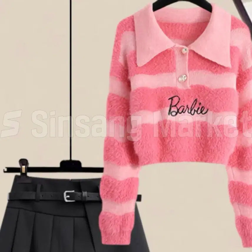 [BUNJANG] Lory Collar Knit Winter Cropped Top / [빠른발송] 로리 카라 니트 겨울 크롭