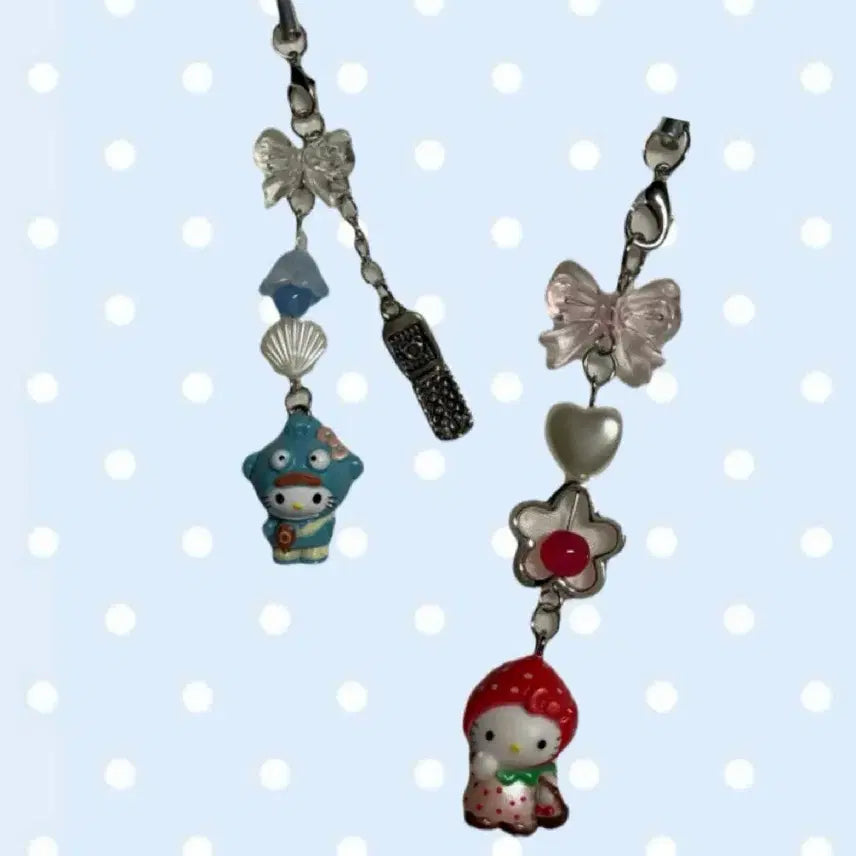 [BUNJANG] Kitty Series Beaded Keychain / 키티 시리즈 비즈키링