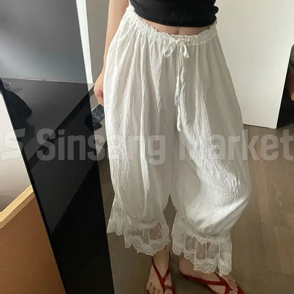 [BUNJANG] Lace Pumpkin Harem Pants / [빠른발송] 하렘팬츠 펌킨 레이스 바지