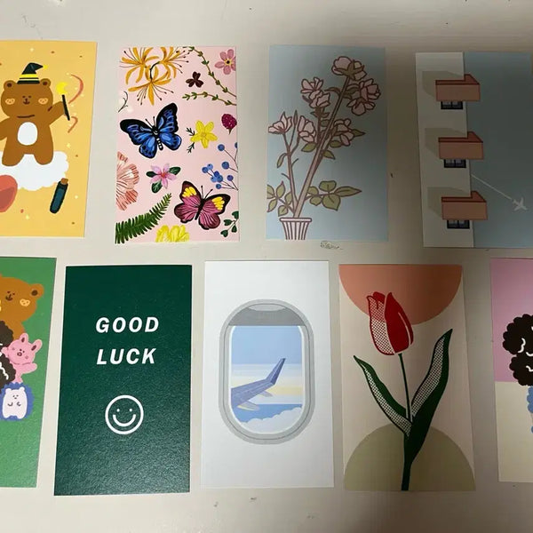 [BUNJANG] Mini Postcard Stickers Deco Memo Pad Set / 미니 엽서 인스 떡메 소량 판매