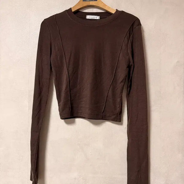 [BUNJANG] Brown Spandex T-Shirt / 브라운 스판 티셔츠