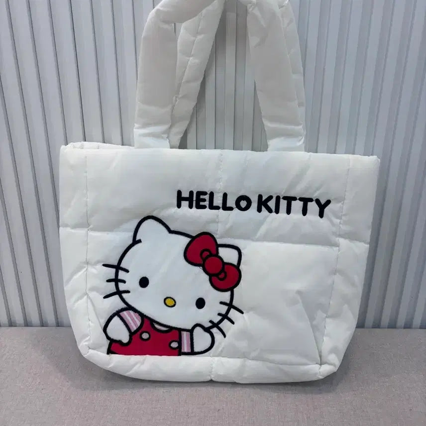 [BUNJANG] Hello Kitty Quilting Tote Bag Ivory / 헬로키티 퀼팅 토트백 아이보리