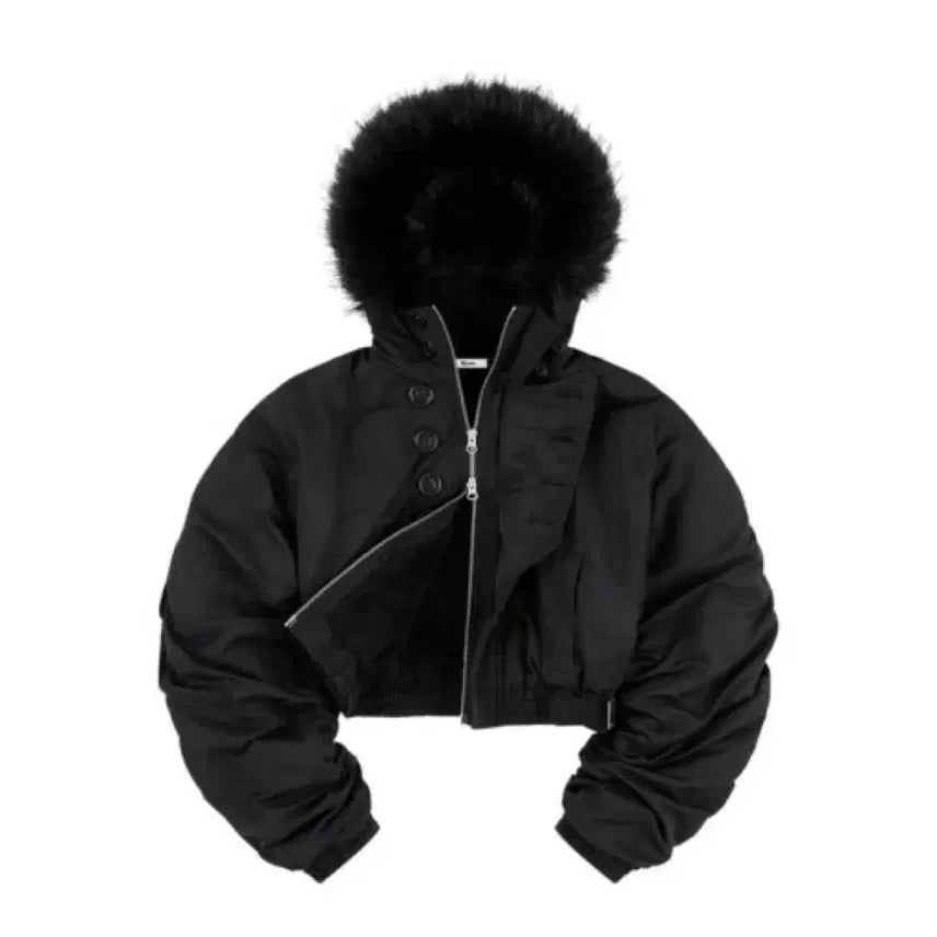 [BUNJANG] Kasico Hooded Crop Bomber Jacket / 카시코 후디드 크롭 봄버