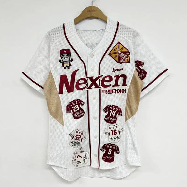 [BUNJANG] Kiwoom Heroes Baseball Team Park Byung-Ho Home Patch Baseball Jersey 90 / KBO 위팬 넥센(키움)히어로즈 홈 패치유니폼/져지 90 #52 박병호