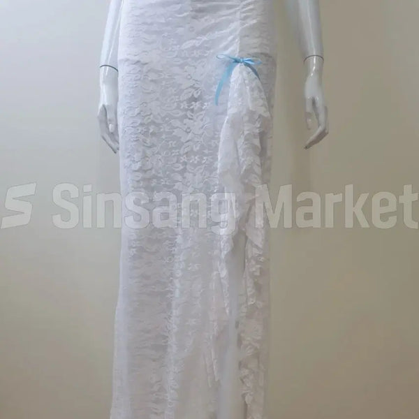 [BUNJANG] Lace Frill Maxi Skirt / [빠른발송] 레이스 프릴 롱스커트 시스루 맥시롱 커버스커트