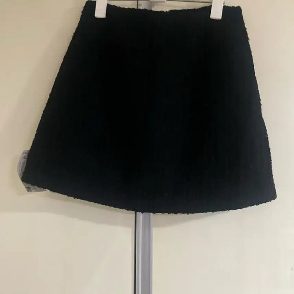 [BUNJANG] Black Tweed Mini Skirt / 텍잇는 새상품 블랙 트위드 스커트 미니 치마