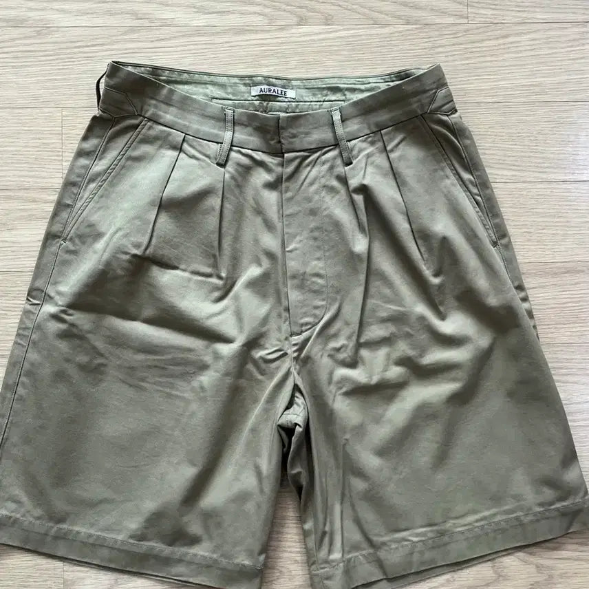 [BUNJANG] Auralee Washed Finx Light Chino Wide Shorts / 오라리 반바지