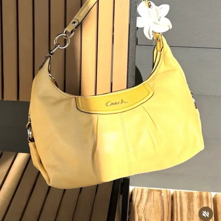 [BUNJANG] Coach Ashley Convertible Hobo Bag Sunflower / [희소 빈티지]코치 Ashley Leather 컨버터블 호보백 Sunflower