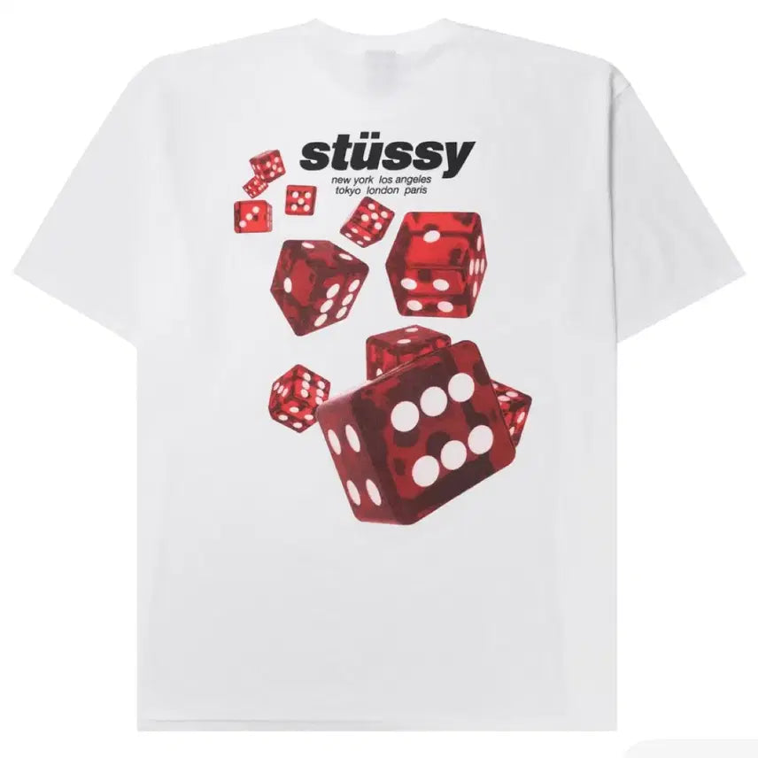 [BUNJANG] Stussy Rollers White T-Shirt - Medium / 스투시 롤러스 화이트 티셔츠 m 새상품