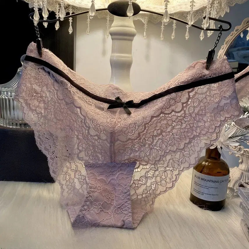 [BUNJANG] Women's Comfortable Lace Panty Set - 4 Pack / 여성용 편한 레이스 팬티 4종세트