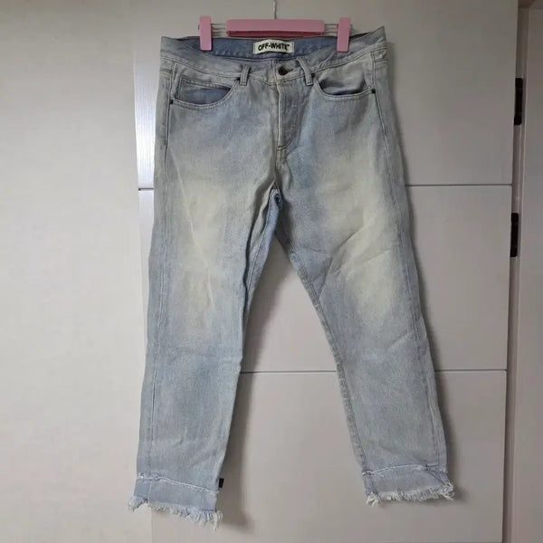 [BUNJANG] Off-White 16FW Light Wash Cropped Jeans / 오프화이트 16FW 연청 크롭진
