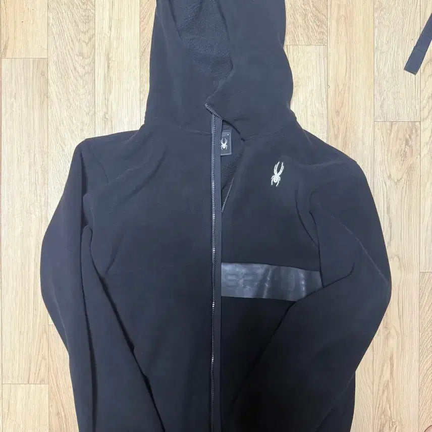 [BUNJANG] Spyder Fleece Zip-Up Jacket Black / 스파이더 플리스 집업 자켓 블랙