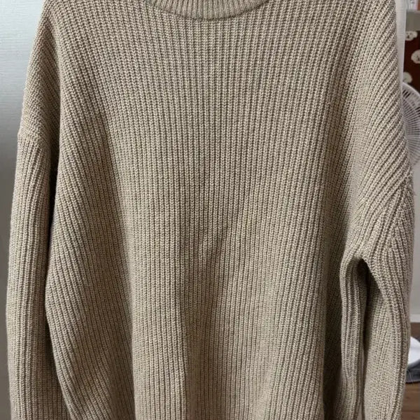 [BUNJANG] TAKEASY Beige Oversized Round Neck Knit - M / TAKEASY 베이지 오버핏 라운드 니트 M