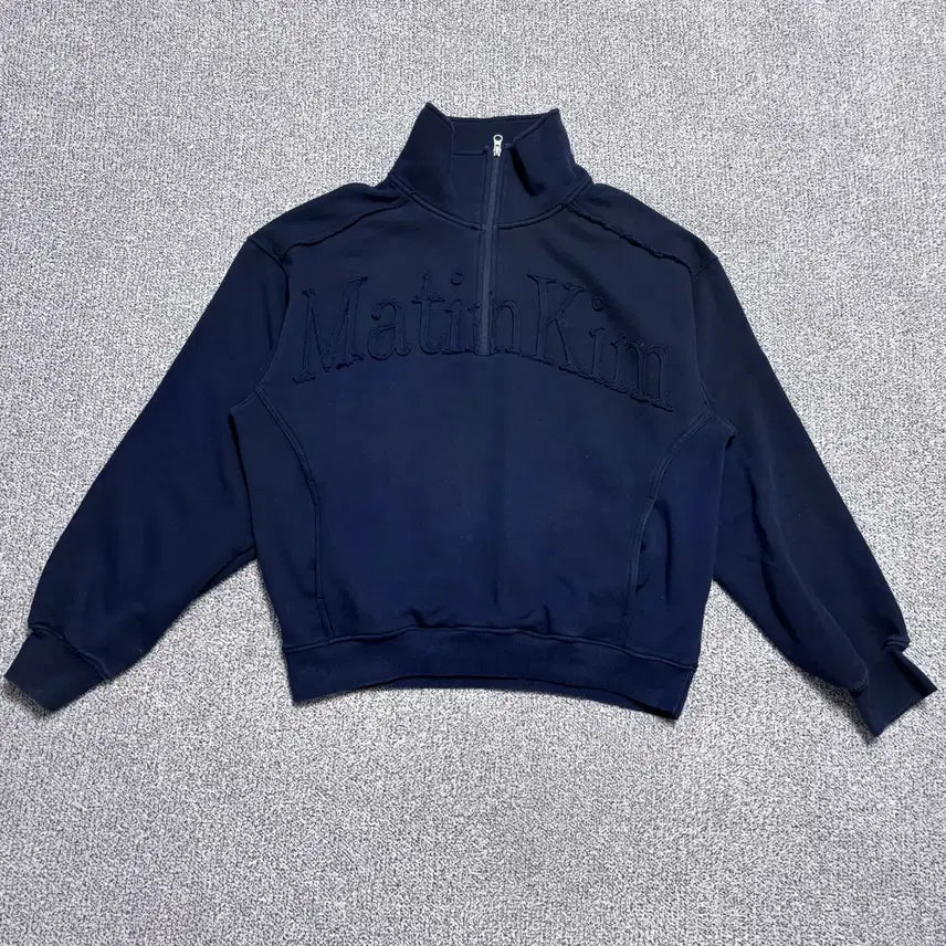 [BUNJANG] Matinkim Big Logo Half Zip-Up Sweatshirt / L 마뗑킴 빅 로고 하프집업 스웻 셔츠 0826