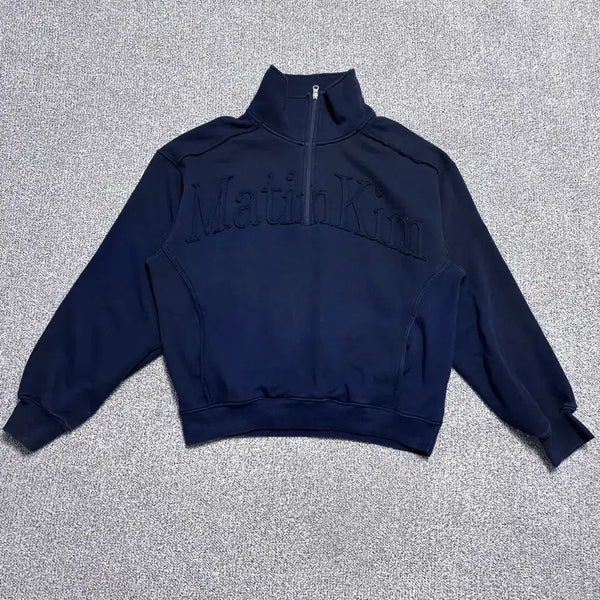 [BUNJANG] Matinkim Big Logo Half Zip-Up Sweatshirt / L 마뗑킴 빅 로고 하프집업 스웻 셔츠 0826