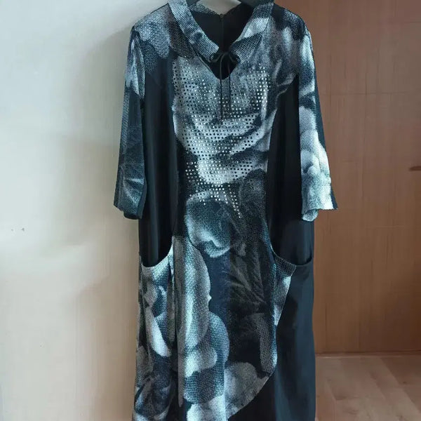 [BUNJANG] Sysmax Black Rose Dress / 시스막스 블랙 로즈 원피스 77