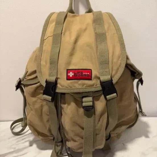 [BUNJANG] Vintage Lifeguard Multi-Pocket Backpack / 빈티지 라이프가드 멀티포켓 백팩