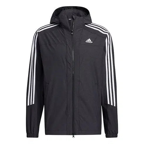 [BUNJANG] Adidas Three Stripes Hooded Windbreaker Jacket Black / 아디다스 바람막이 삼선 후드 자켓 블랙 교신